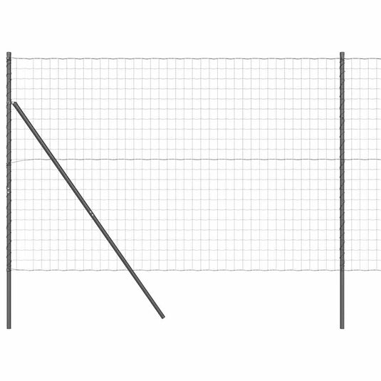 Vidaxl hek met paal grijs 1,5 x 10 m staal