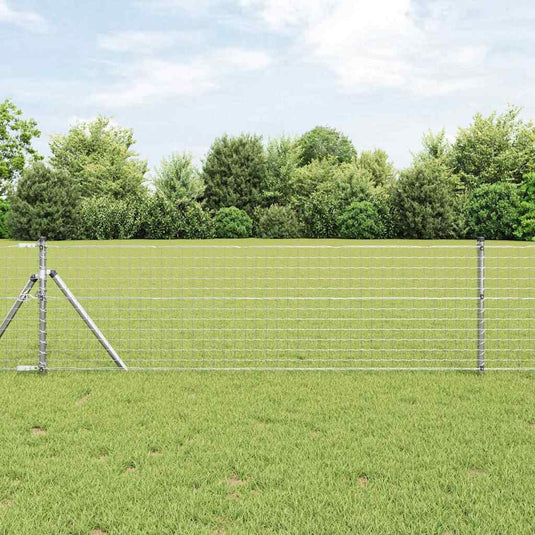 Vidaxl hek met paal zilver 0,6 x 10 m staal en pvc