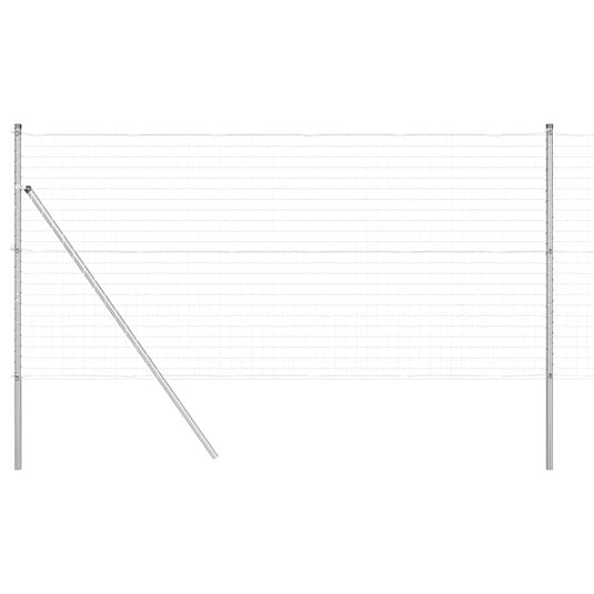 Vidaxl hek met paal zilver 1 x 10 m staal en pvc
