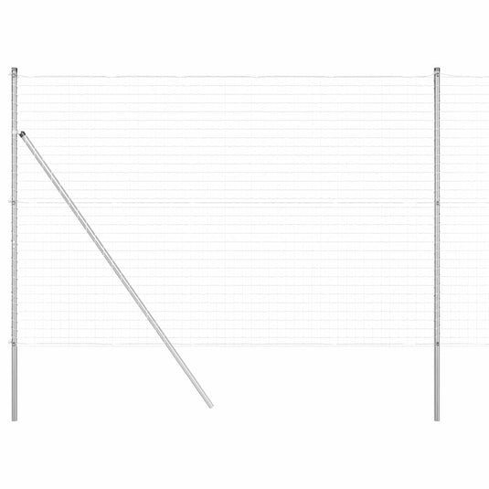 Vidaxl hek met paal zilver 1,5 x 10 m staal en pvc