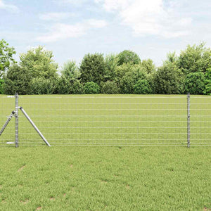 Vidaxl hek met paal zilver 0,4 x 10 m staal en pvc