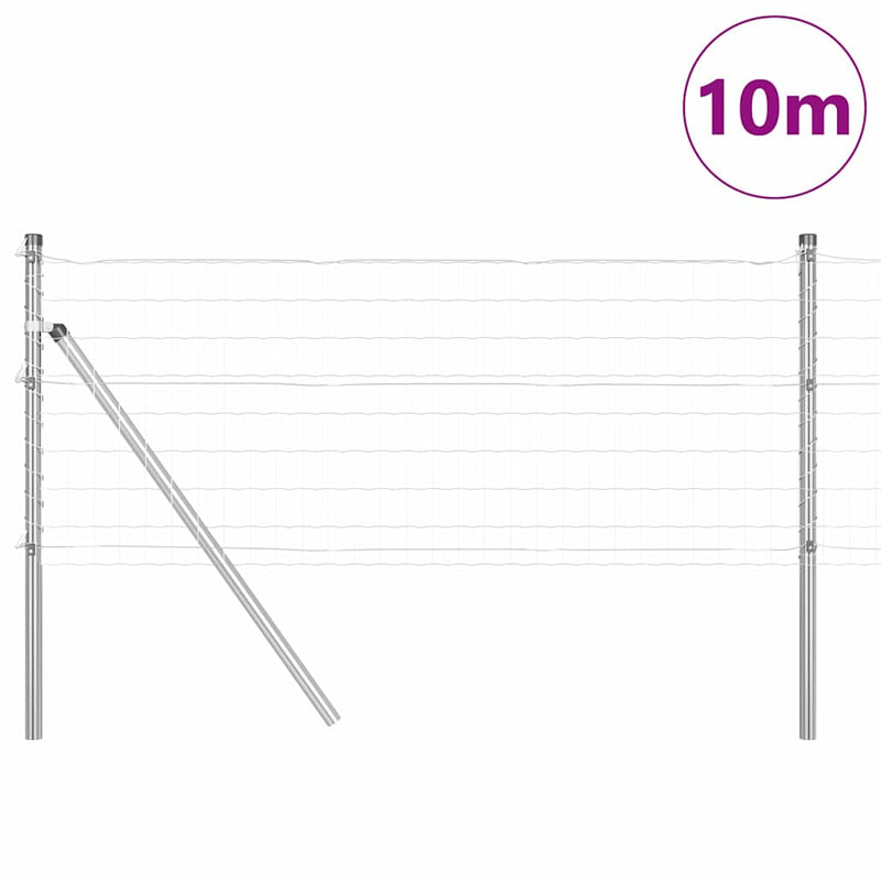 Load image into Gallery viewer, Vidaxl hek met paal zilver 0,4 x 10 m staal en pvc
