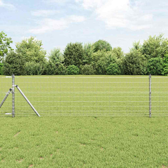 Vidaxl hek met paal zilver 0,6 x 10 m staal en pvc
