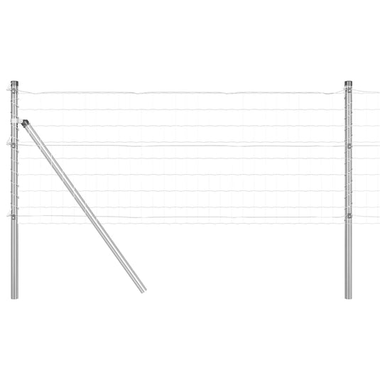 Vidaxl hek met paal zilver 0,6 x 10 m staal en pvc
