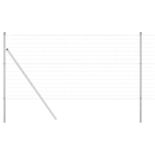 Vidaxl hek met paal zilver 1,4 x 10 m staal en pvc
