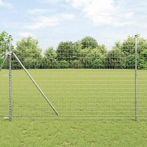 Vidaxl hek met paal zilver 1,5 x 10 m staal en pvc