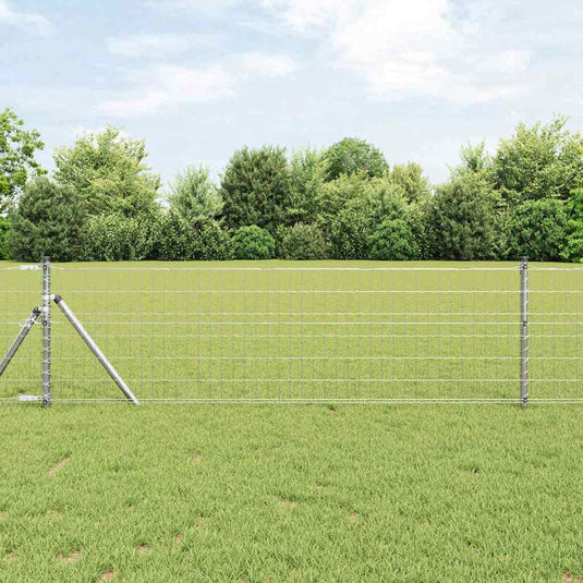 Vidaxl hek met paal zilver 0,6 x 10 m staal en pvc