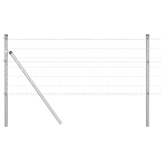 Vidaxl hek met paal zilver 0,6 x 10 m staal en pvc