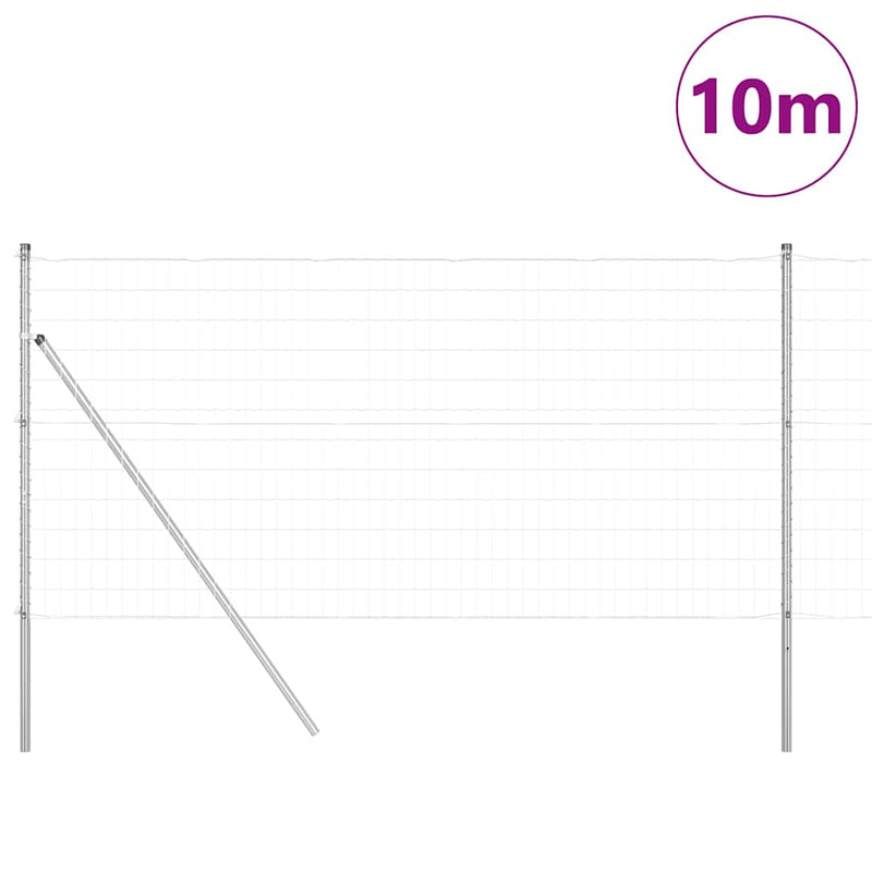 Load image into Gallery viewer, Vidaxl hek met paal zilver 1 x 10 m staal en pvc
