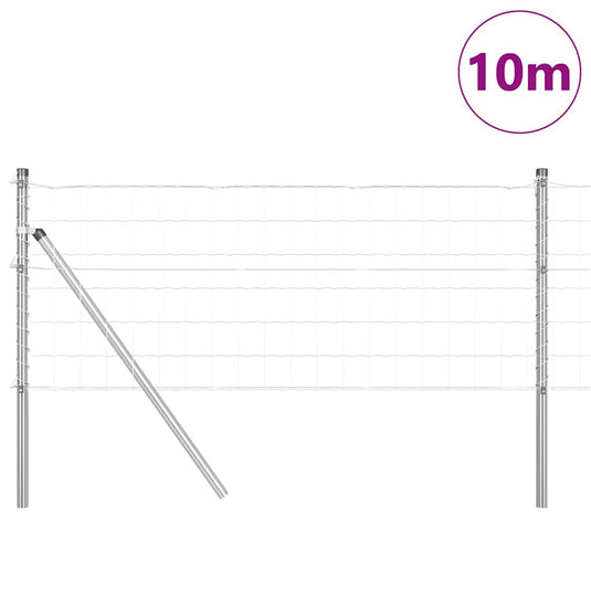 Vidaxl hek met paal zilver 0,4 x 10 m staal en pvc