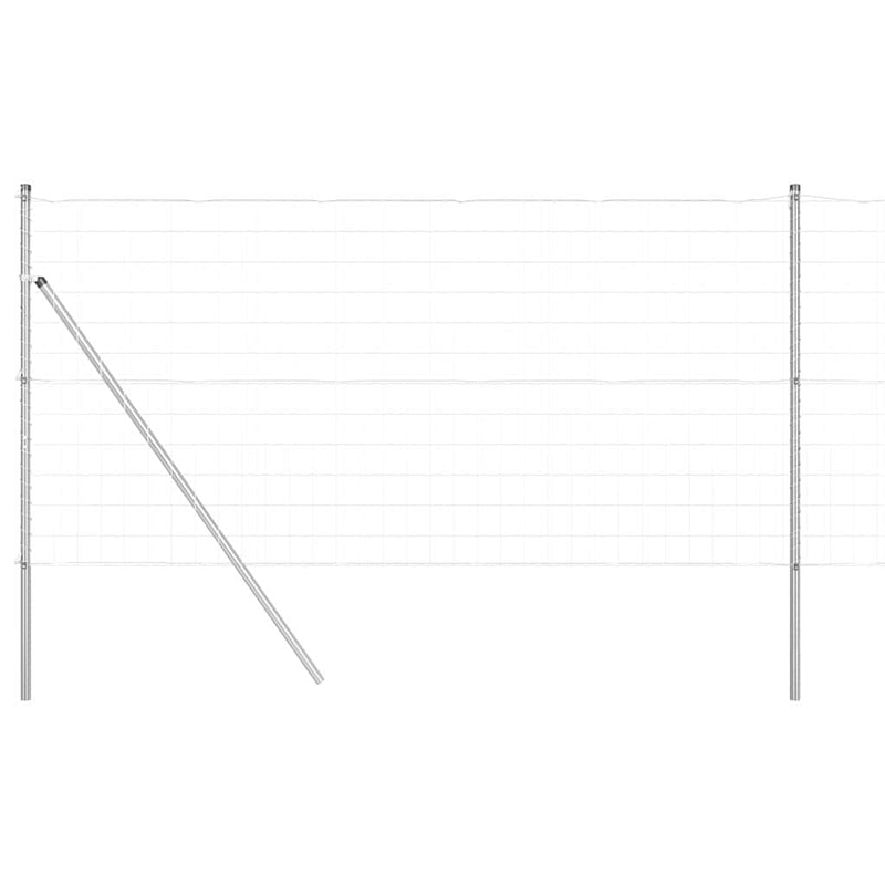 Load image into Gallery viewer, Vidaxl hek met paal zilver 1,4 x 10 m staal en pvc
