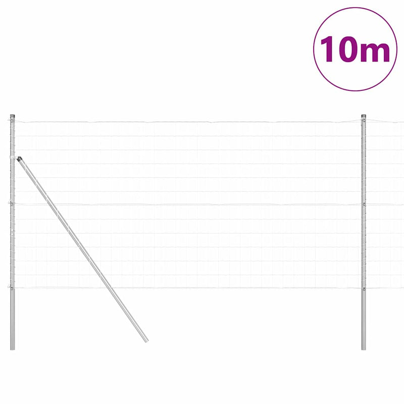 Load image into Gallery viewer, Vidaxl hek met paal zilver 1,4 x 10 m staal en pvc
