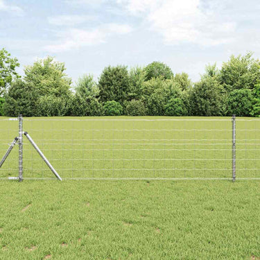 Vidaxl hek met paal zilver 0,4 x 10 m staal en pvc