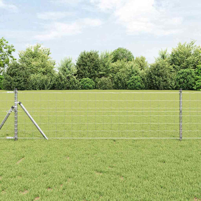 Afbeelding laden in galerijviewer, Vidaxl hek met paal zilver 0,4 x 10 m staal en pvc
