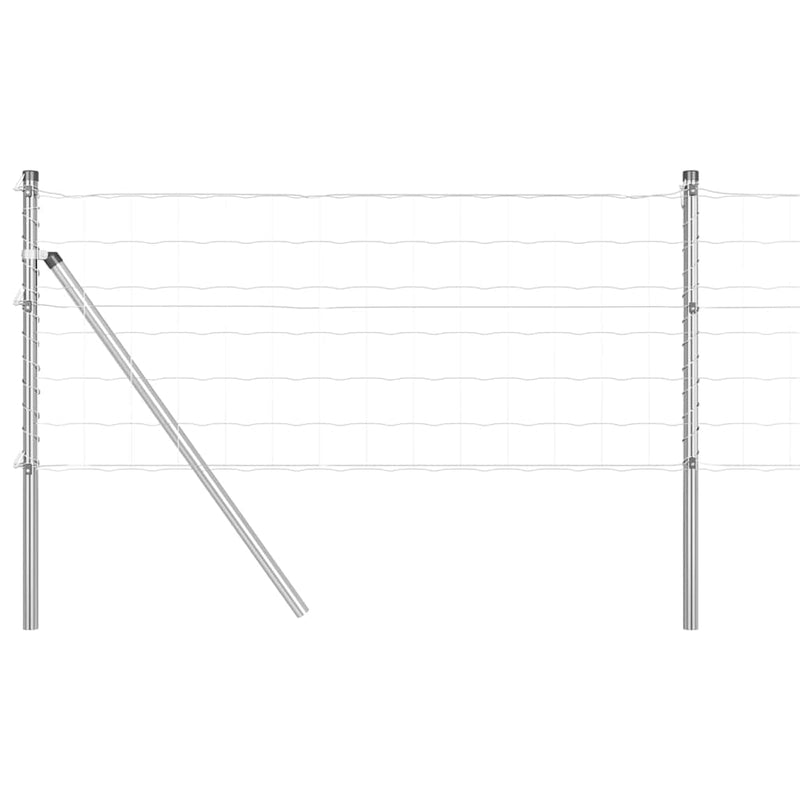 Afbeelding laden in galerijviewer, Vidaxl hek met paal zilver 0,4 x 10 m staal en pvc
