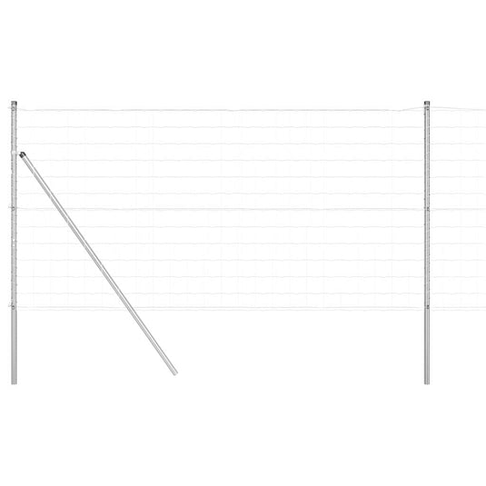 Vidaxl hek met paal zilver 1 x 10 m staal en pvc