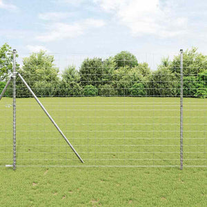 Vidaxl hek met paal zilver 1,5 x 10 m staal en pvc