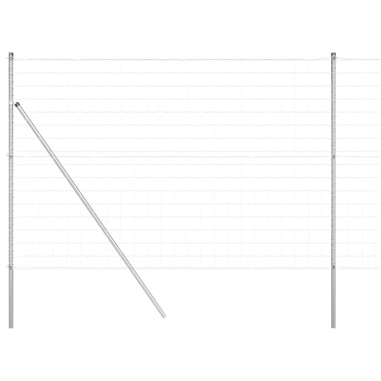 Vidaxl hek met paal zilver 1,6 x 10 m staal en pvc
