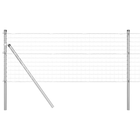 Vidaxl hek met paal grijs 0,4 x 25 m staal en pvc