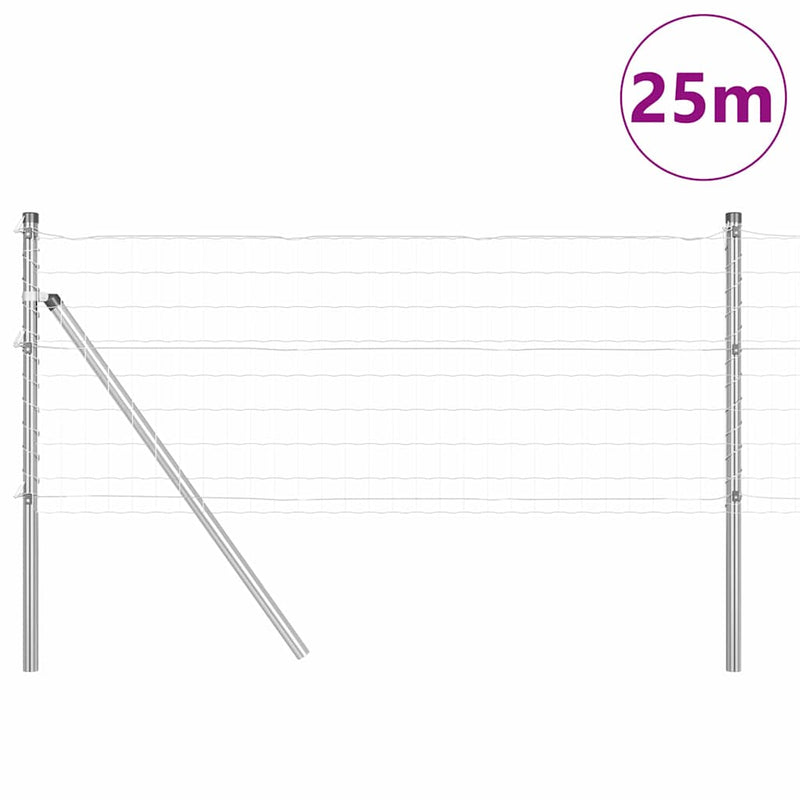 Load image into Gallery viewer, Vidaxl hek met paal zilver 0,6 x 25 m staal en pvc
