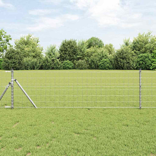Vidaxl euro-hek met grondbevestiging 25 x 0,4 m gegalvaniseerd staal