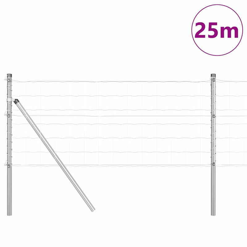 Load image into Gallery viewer, Vidaxl hek met paal zilver 0,4 x 25 m staal en pvc

