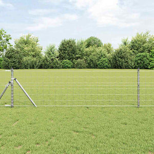 Vidaxl hek met paal zilver 0,6 x 25 m staal en pvc