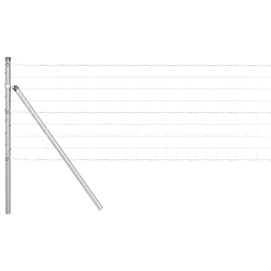 Vidaxl hek met paal zilver 0,6 x 10 m staal en pvc