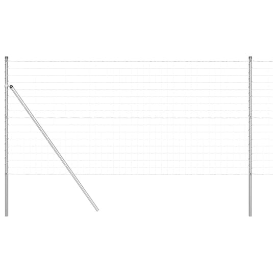 Vidaxl hek met paal zilver 1,4 x 10 m staal en pvc