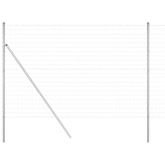 Vidaxl hek met paal zilver 1,5 x 10 m staal en pvc