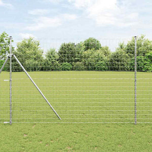Vidaxl hek met paal zilver 1,6 x 10 m staal en pvc