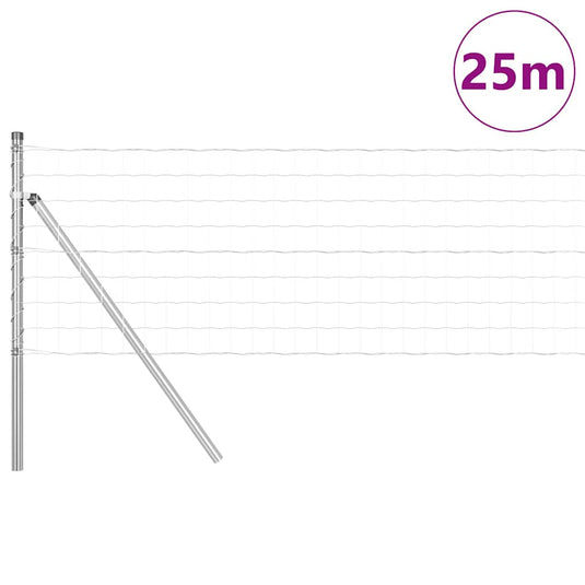 Vidaxl hek met paal zilver 0,4 x 25 m staal en pvc