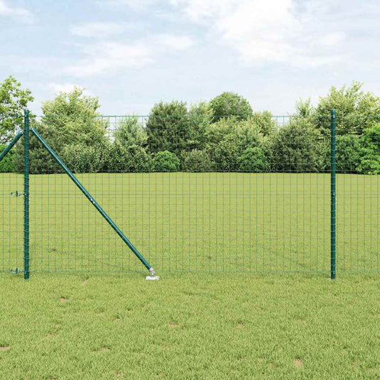 Vidaxl hek met paal groen 1,2 x 10 m staal en pvc