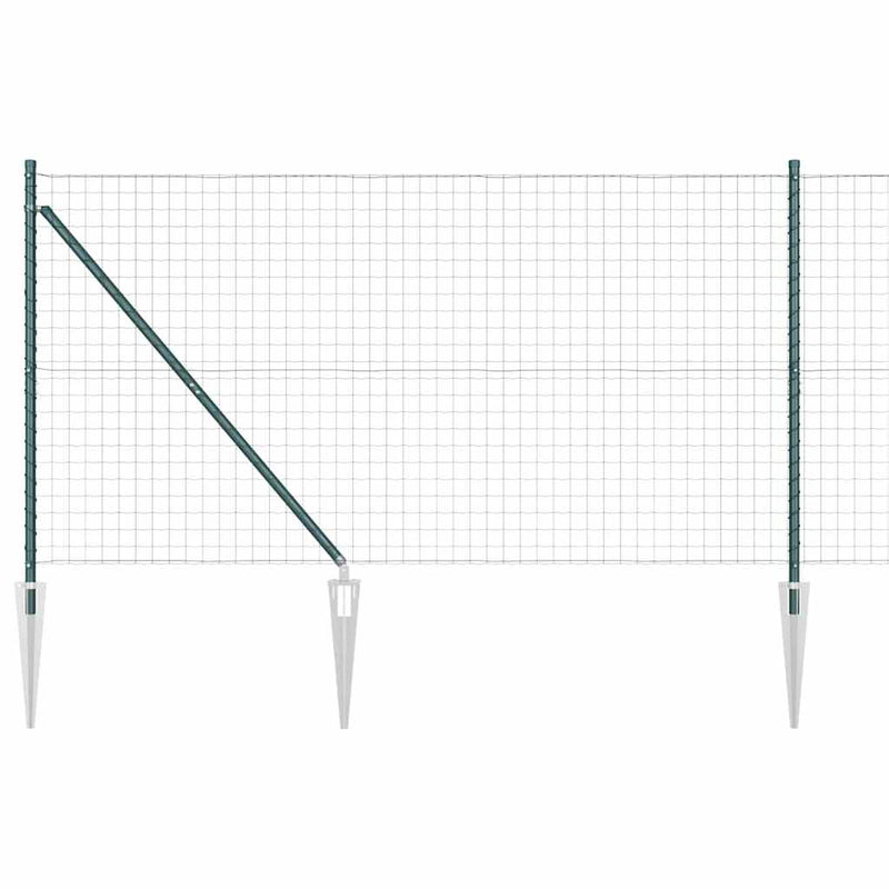 Load image into Gallery viewer, Vidaxl hek met paal groen 1,4 x 10 m staal en pvc
