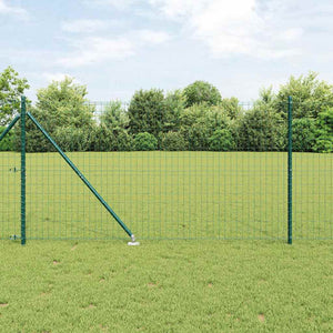 Vidaxl hek met paal groen 1,4 x 10 m staal en pvc