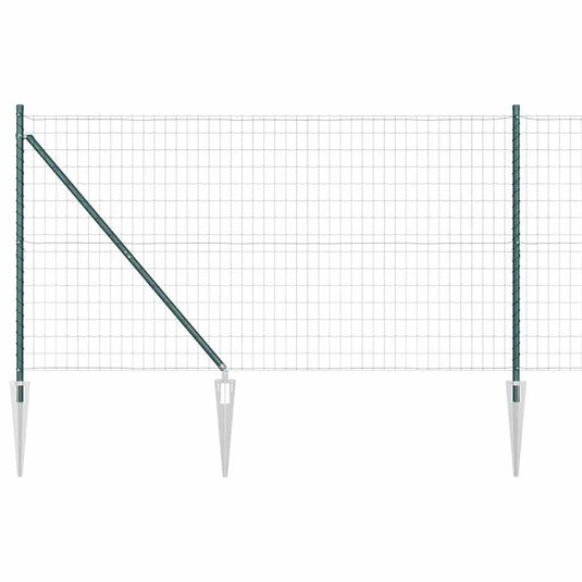 Vidaxl hek met paal groen 1,4 x 10 m staal en pvc