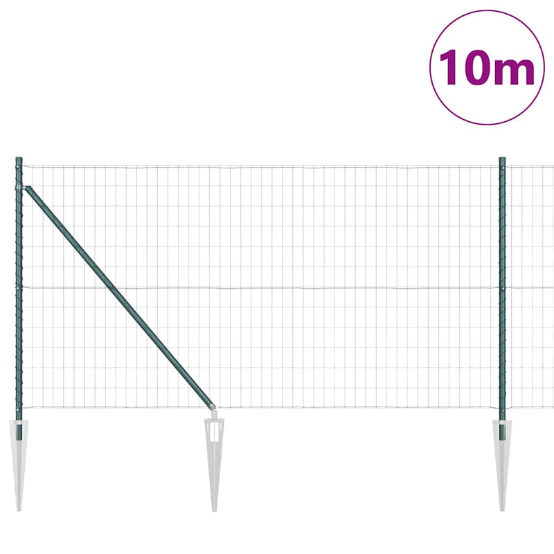 Load image into Gallery viewer, Vidaxl hek met paal groen 1 x 10 m staal en pvc
