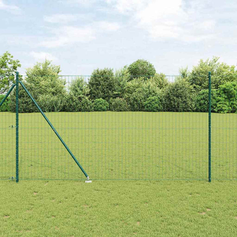 Load image into Gallery viewer, Vidaxl hek met paal groen 1,5 x 10 m staal en pvc
