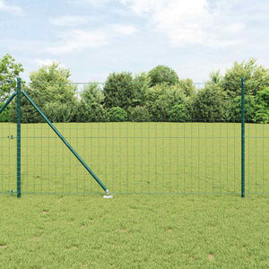 Vidaxl euro-hek met grondpennen 10 x 1 m pvc-coated staal groen mesh