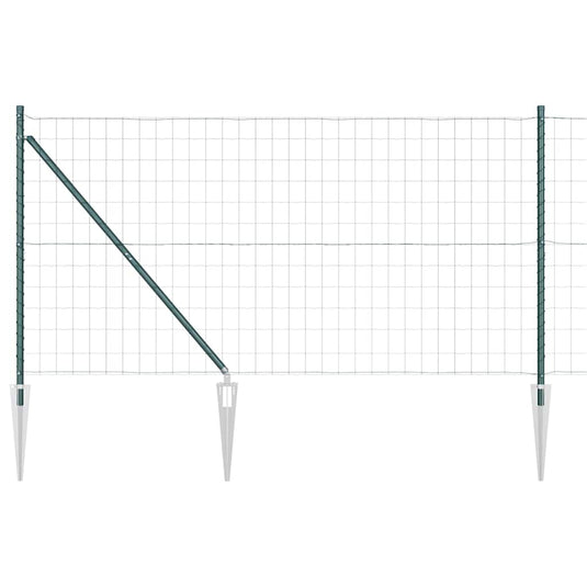 Vidaxl hek met paal groen 1,4 x 10 m staal en pvc