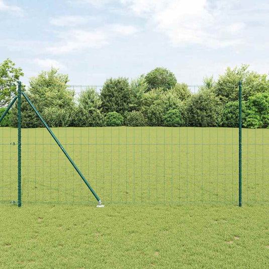 Vidaxl hek met paal groen 1,6 x 10 m staal en pvc
