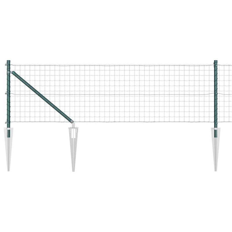 Afbeelding laden in galerijviewer, Vidaxl hek met paal groen 0,4 x 25 m staal en pvc
