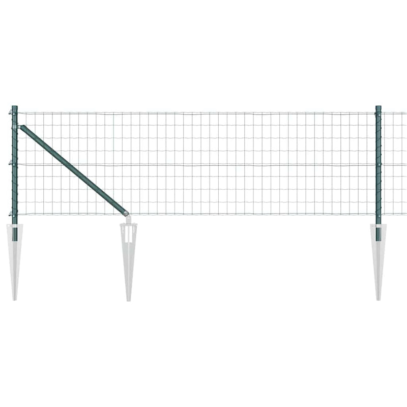 Load image into Gallery viewer, Vidaxl hek met paal groen 0,4 x 25 m staal en pvc
