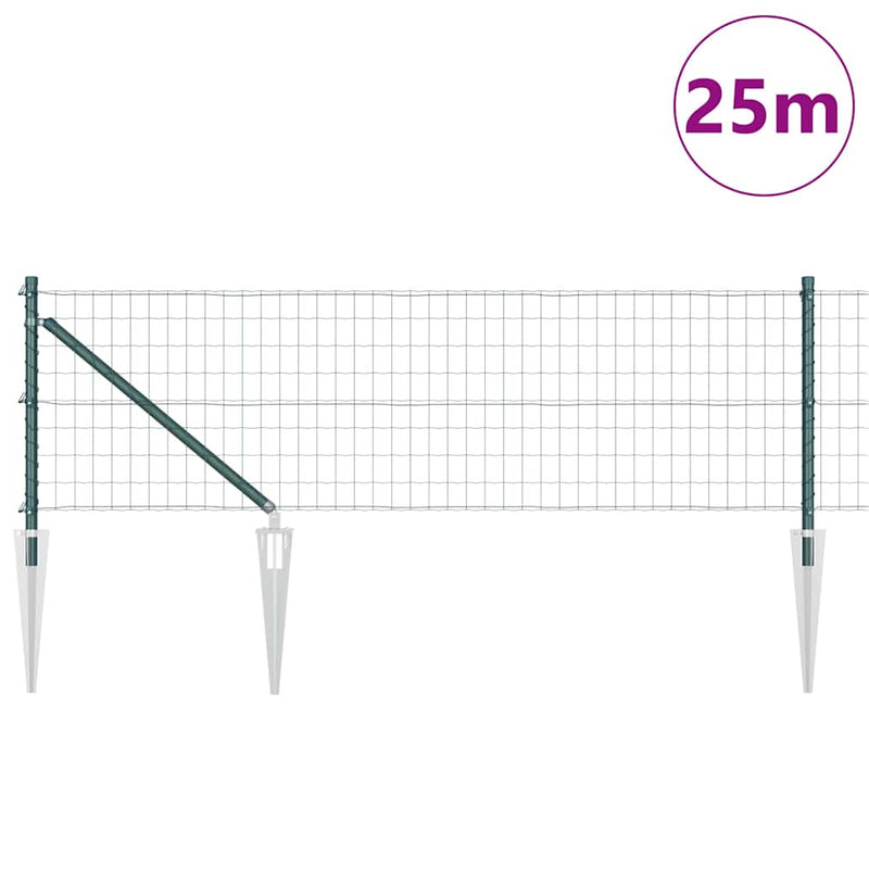 Load image into Gallery viewer, Vidaxl hek met paal groen 0,4 x 25 m staal en pvc
