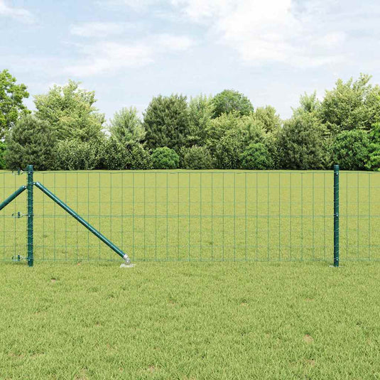 Vidaxl hek met paal groen 0,6 x 25 m staal en pvc