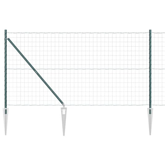 Vidaxl hek met paal groen 1,4 x 10 m staal en pvc