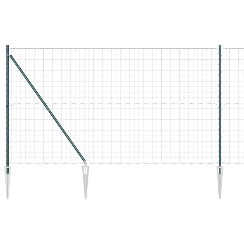 Load image into Gallery viewer, Vidaxl hek met paal groen 1,5 x 10 m staal
