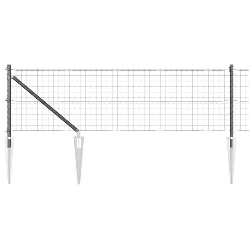 Afbeelding laden in galerijviewer, Vidaxl hek met paal grijs 0,4 x 10 m staal en pvc
