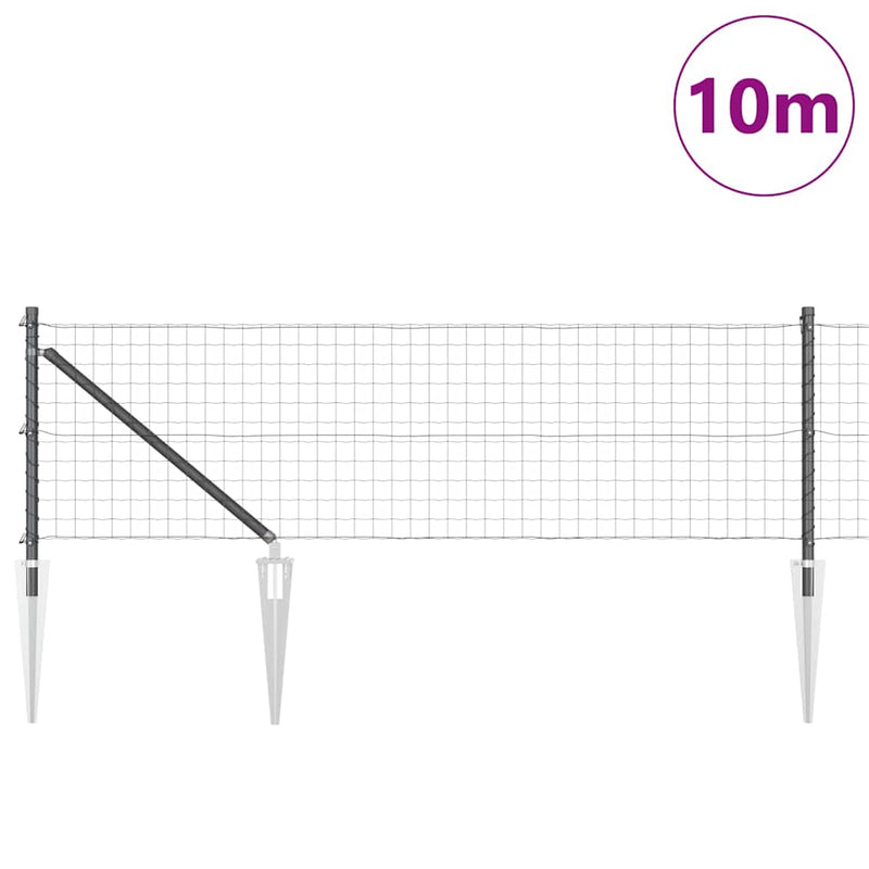 Afbeelding laden in galerijviewer, Vidaxl hek met paal grijs 0,4 x 10 m staal en pvc
