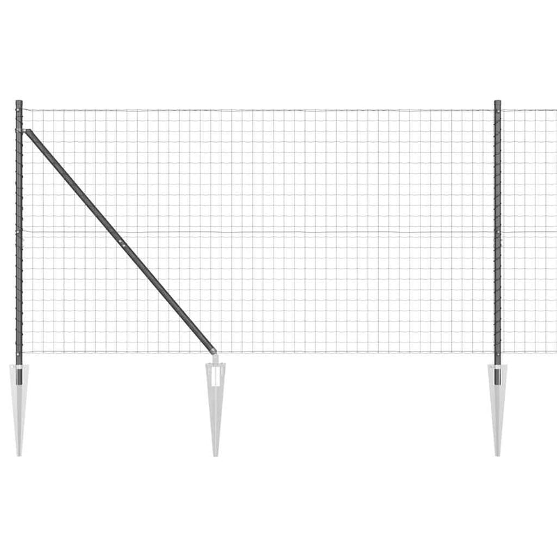 Load image into Gallery viewer, Vidaxl hek met paal grijs 1,4 x 10 m staal en pvc

